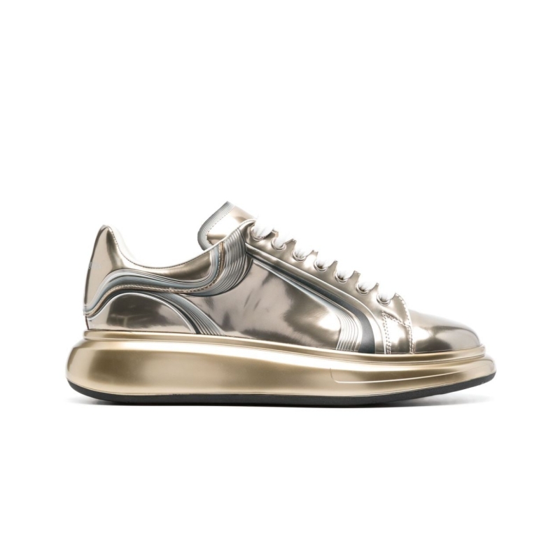 Alexander McQueen Oversized metallic leather sneakers
