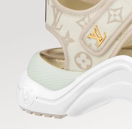 Louis Vuitton | Monogram Open Toe Platform Rubber Sole Blended Fabrics