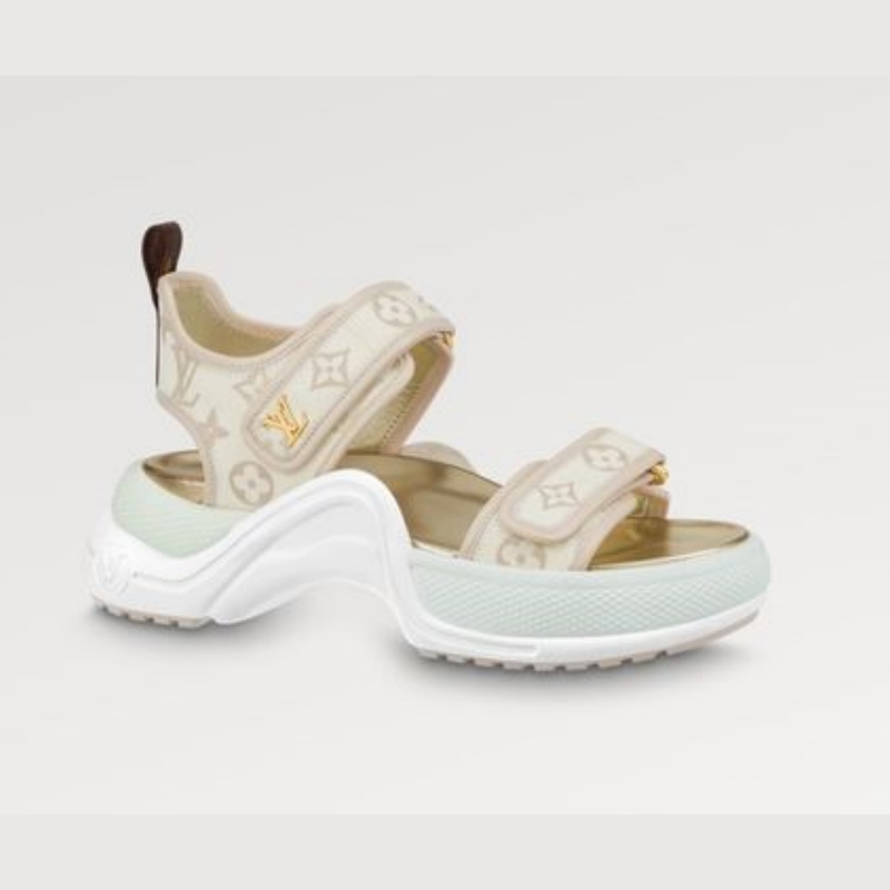 Louis Vuitton | Monogram Open Toe Platform Rubber Sole Blended Fabrics