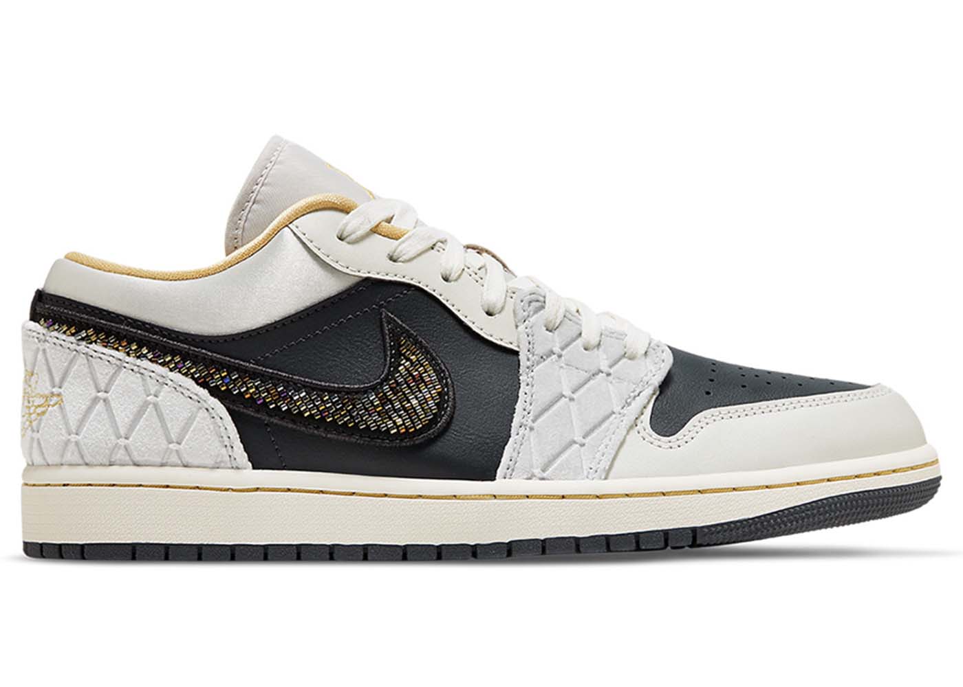 Air Jordan 1 Low Beaded Swoosh Grey Sail