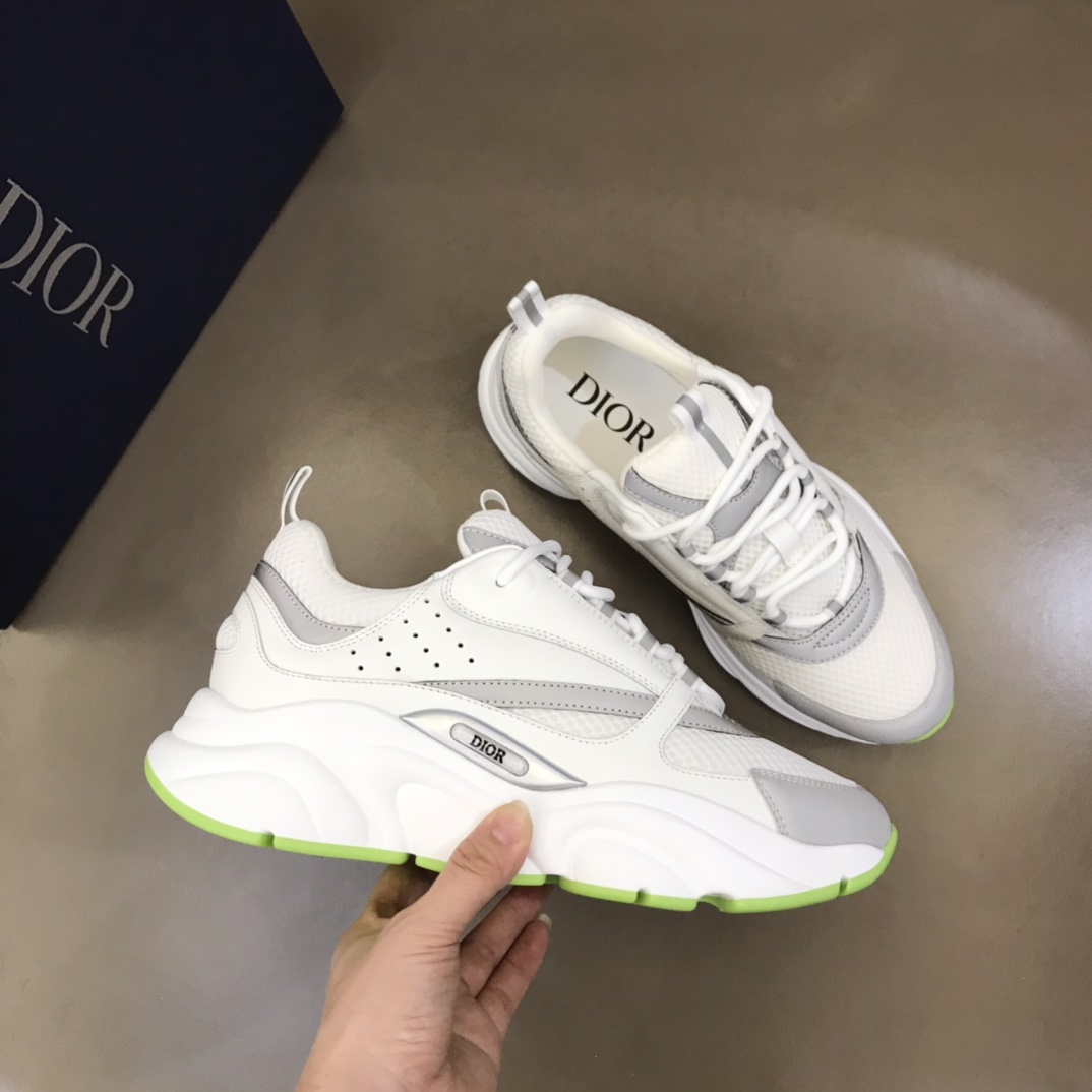 DIOR B22 Sneaker White Silver Fluo Green