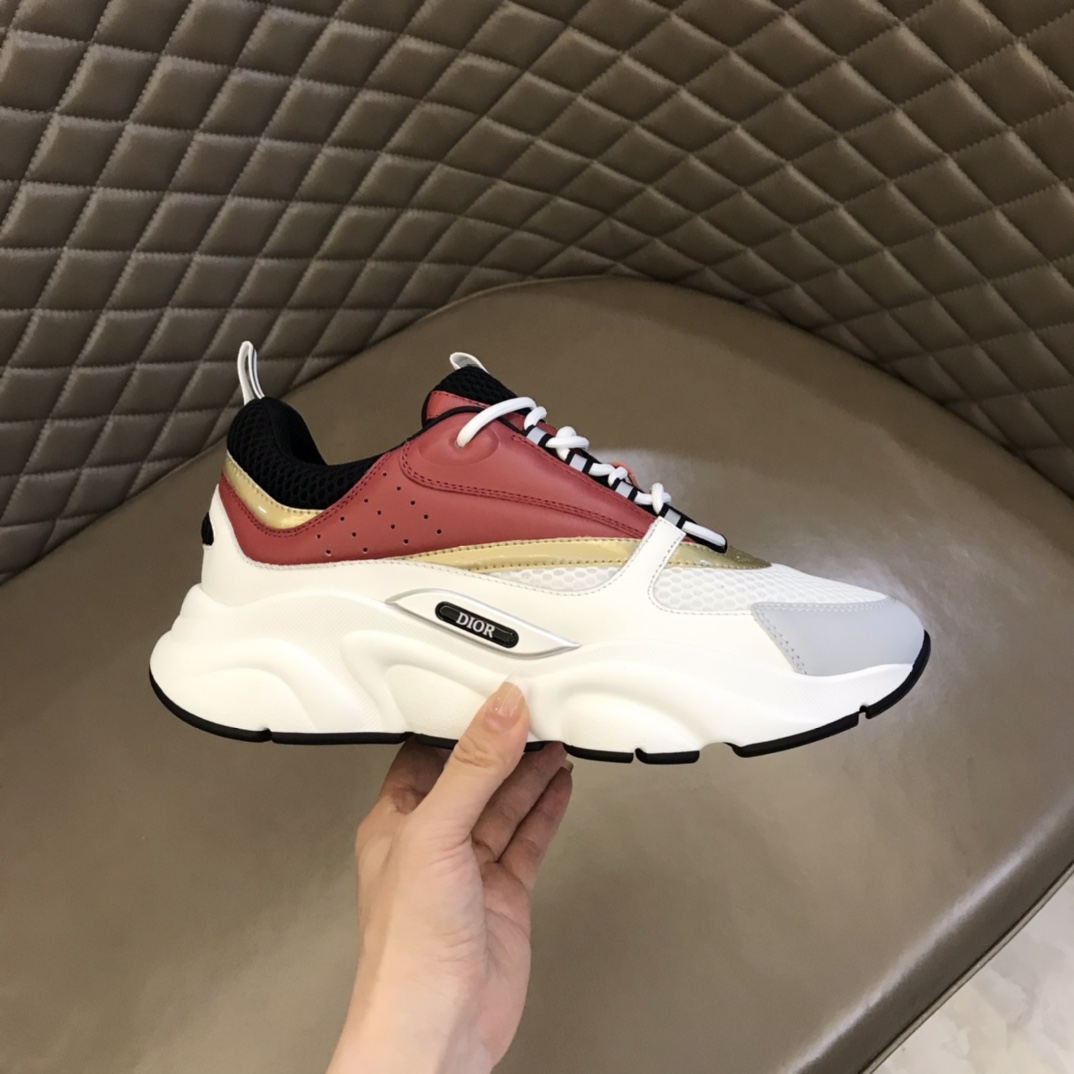 DIOR B22 Sneaker White Black Burgundy Gold
