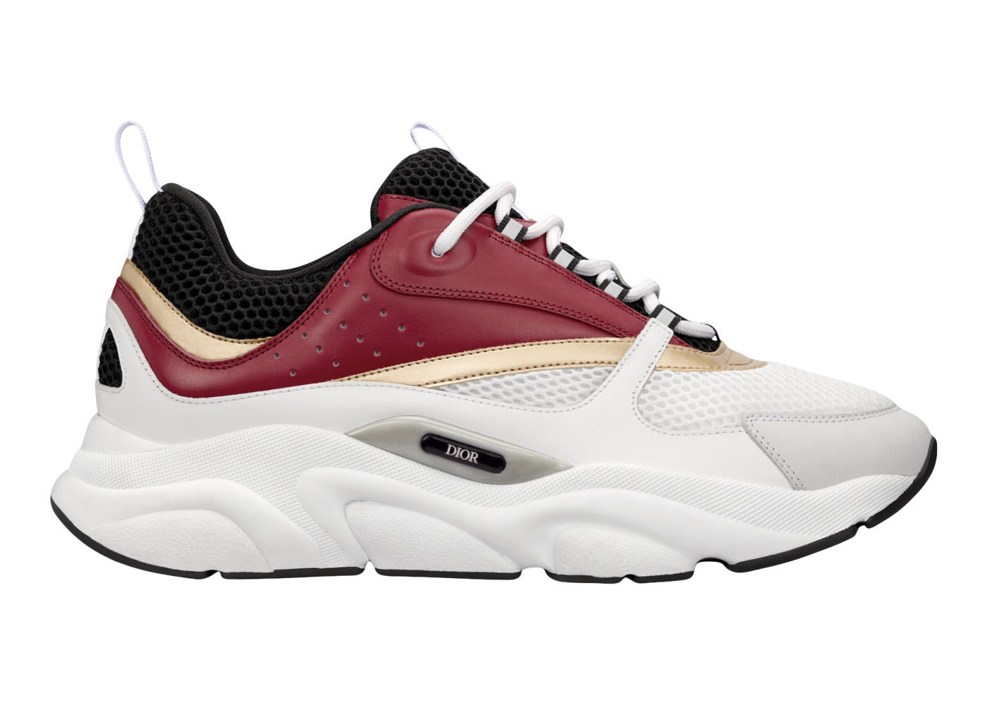 DIOR B22 Sneaker White Black Burgundy Gold