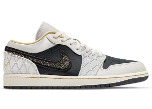 Air Jordan 1 Low Beaded Swoosh Grey Sail