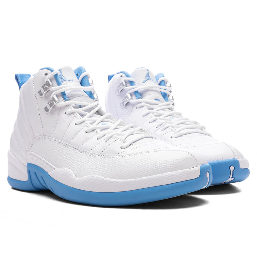 Air Jordan 12 Retro 'Melo' - White/University Blue/Metallic Silver