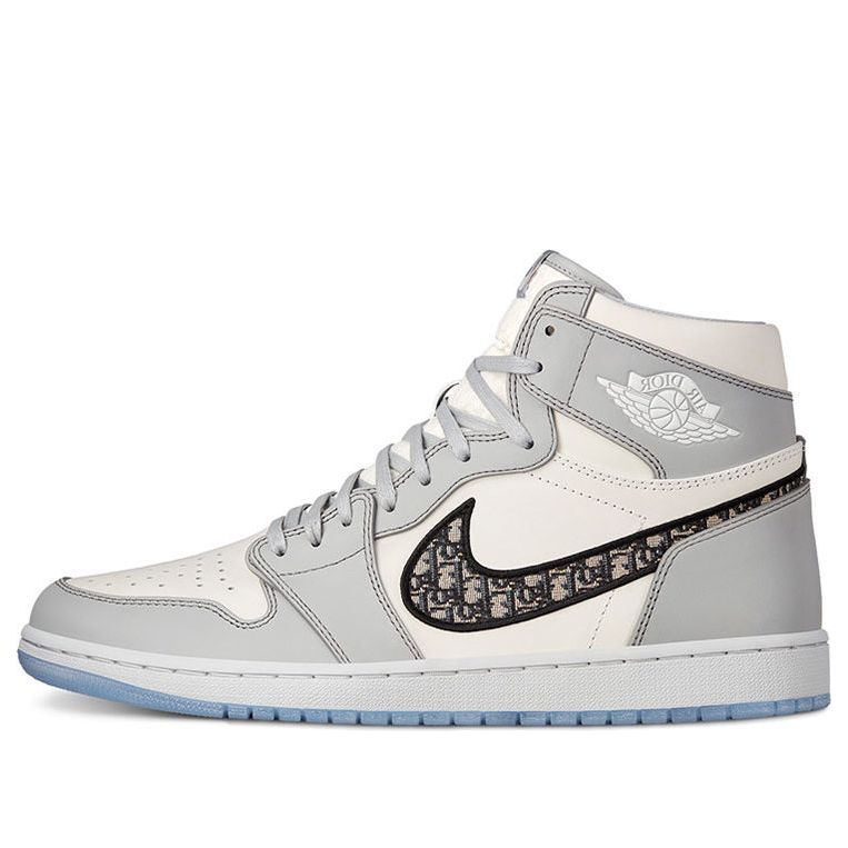 Dior x Air Jordan 1 High OG  White Wolf  Grey