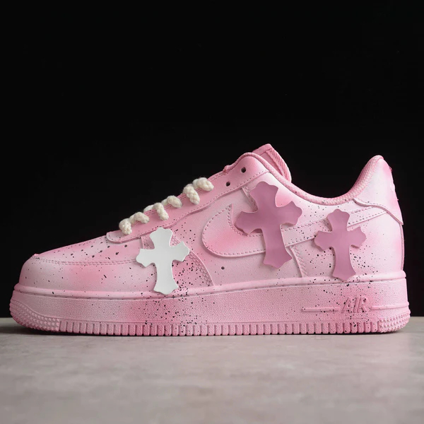 Custom Air Force 1 PINK CHROME HEARTS