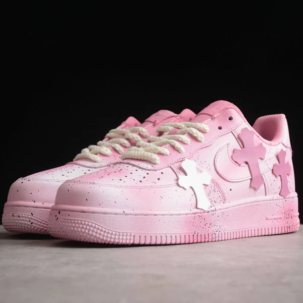 Custom Air Force 1 PINK CHROME HEARTS