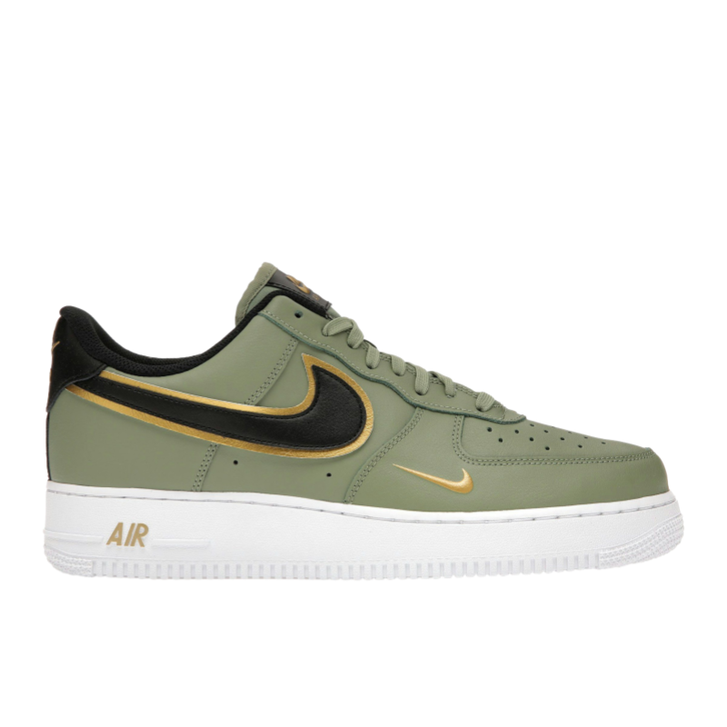 Nike Air Force 1 Low ’07 LV8 Double Swoosh Olive Gold Black – DA8481-300