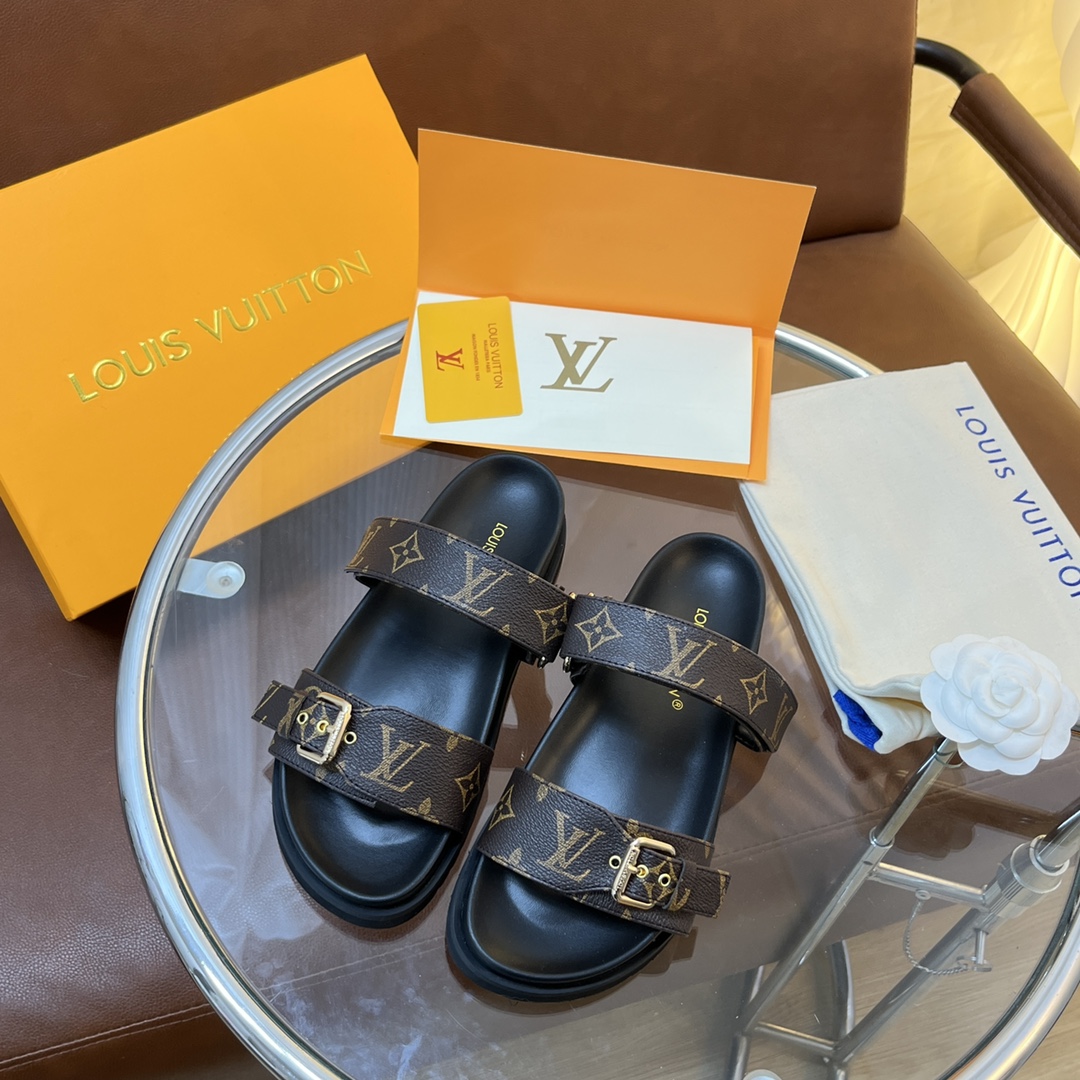 Louis Vuitton LV beach sandals and flatform sandals