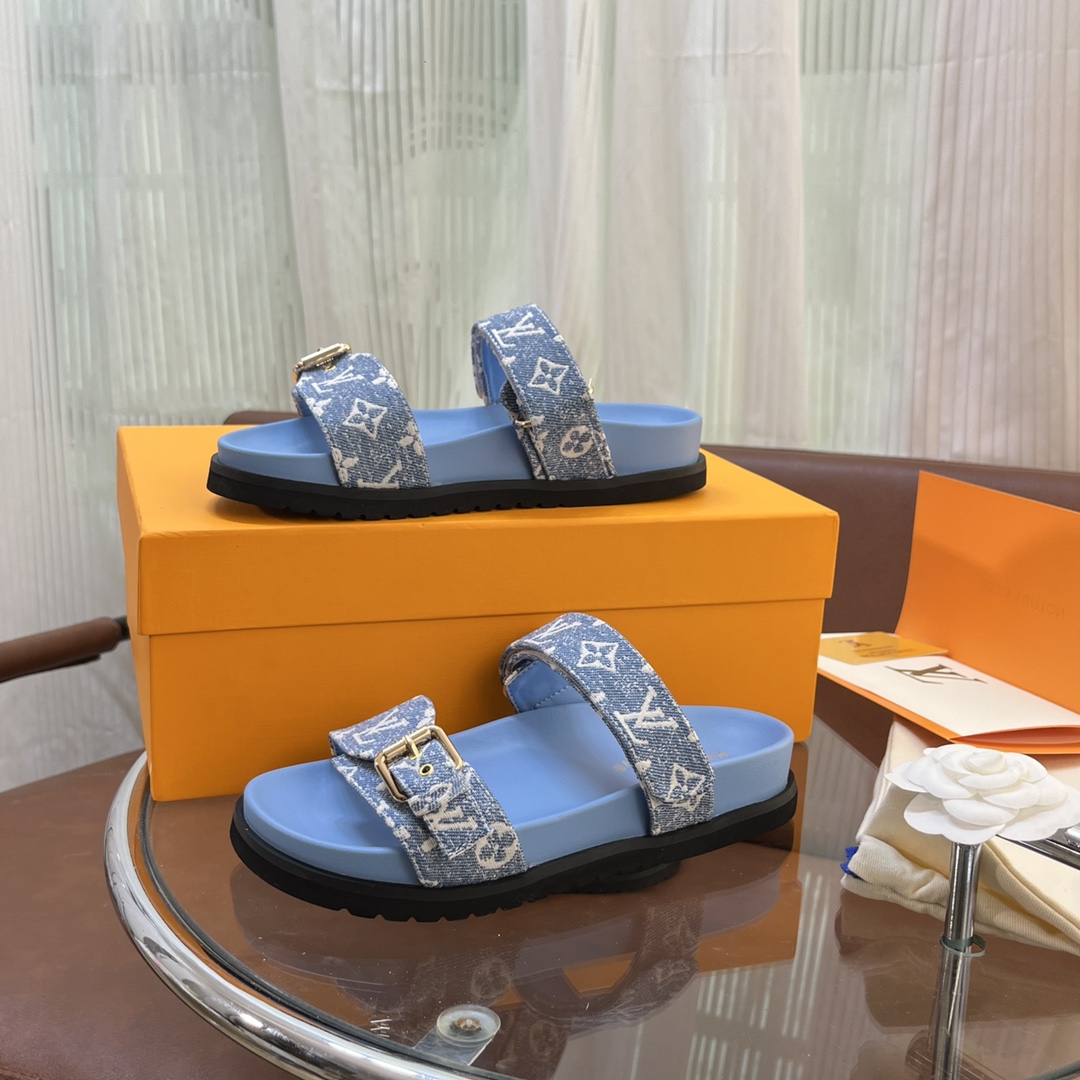 Louis Vuitton LV beach sandals and flatform sandals