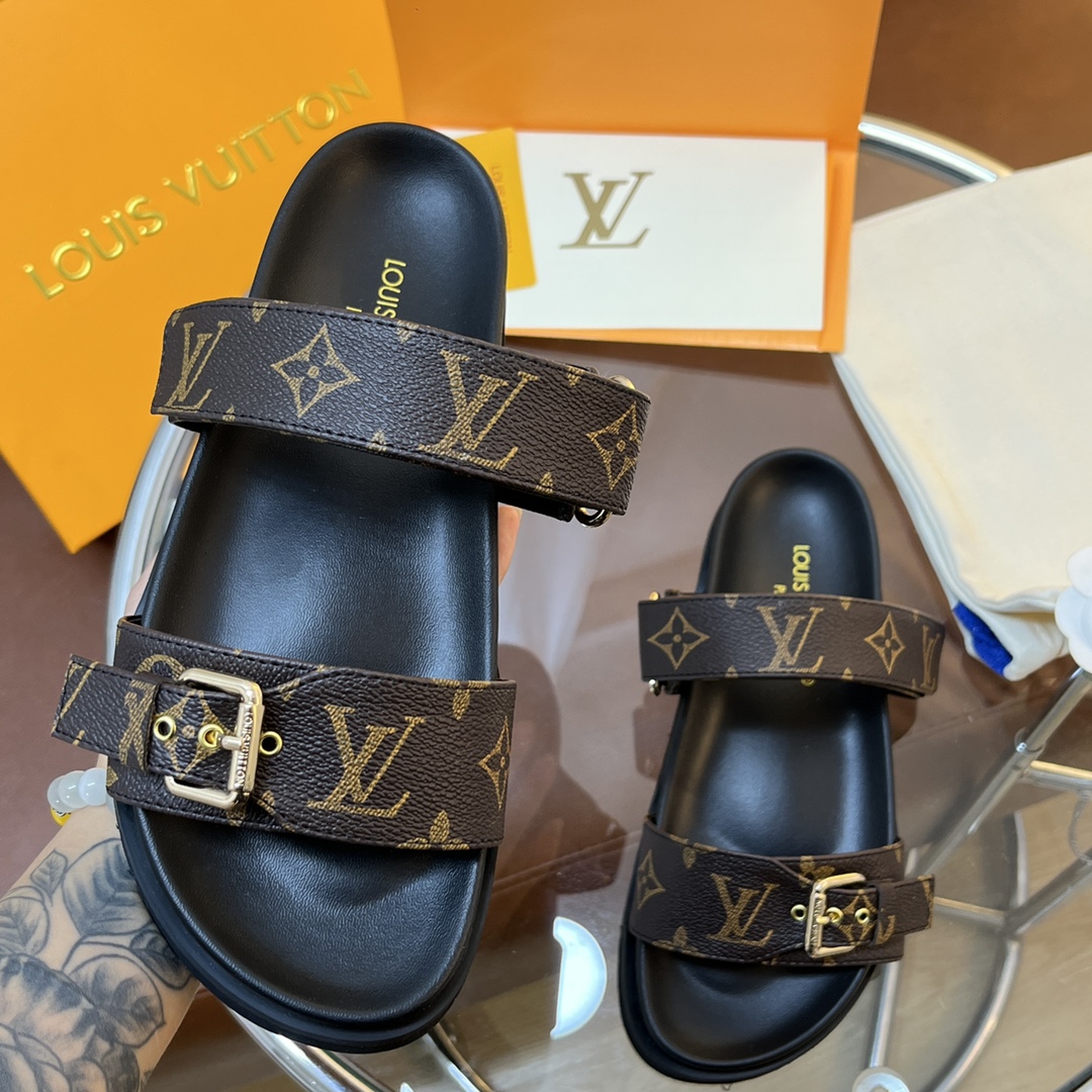 Louis Vuitton LV beach sandals and flatform sandals