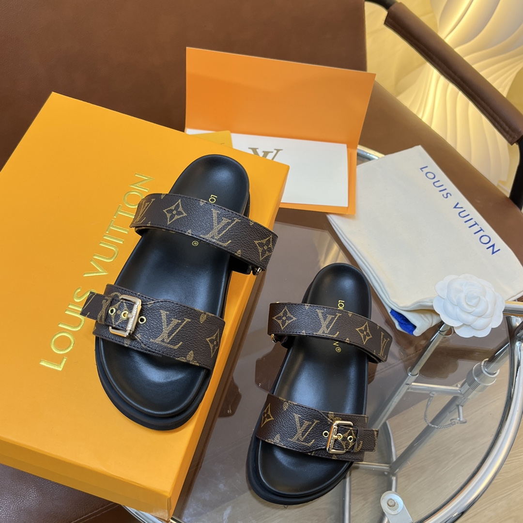 Louis Vuitton LV beach sandals and flatform sandals