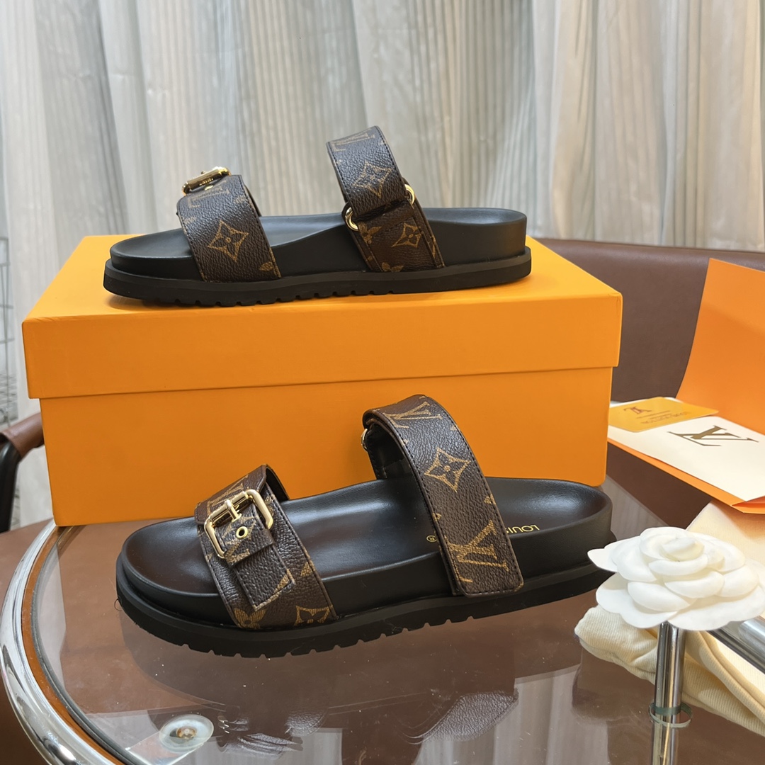 Louis Vuitton LV beach sandals and flatform sandals