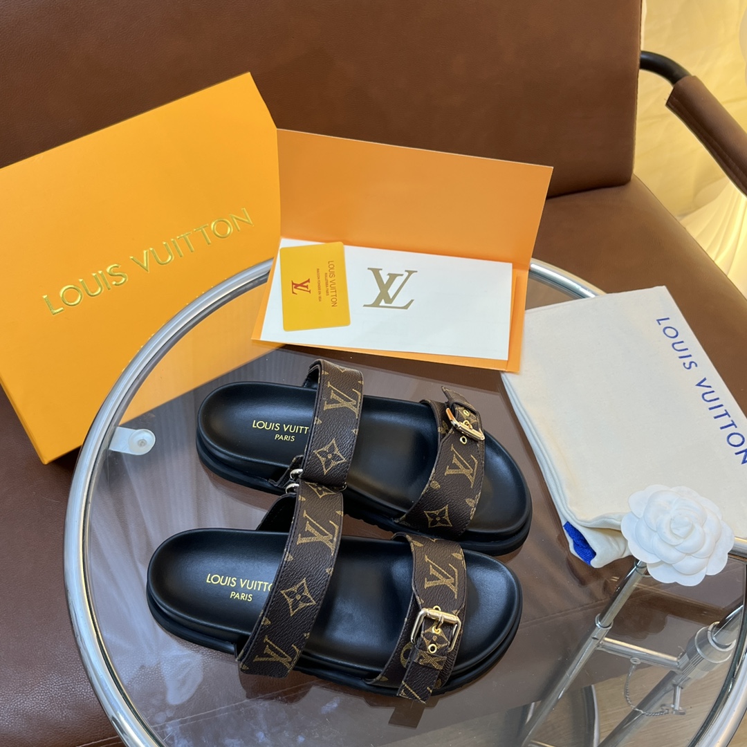 Louis Vuitton LV beach sandals and flatform sandals