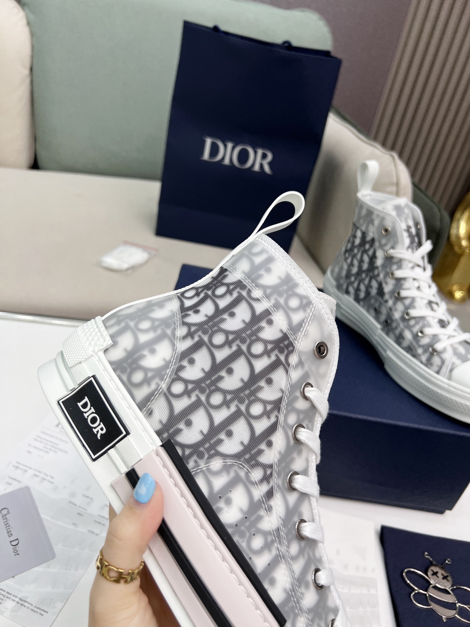 Dior b23 oblique top sneakers