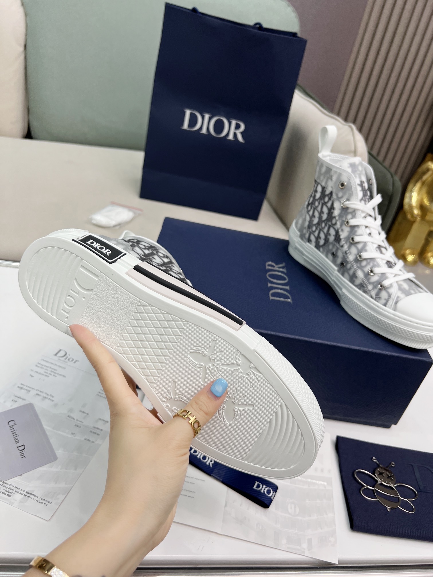 Dior b23 oblique top sneakers