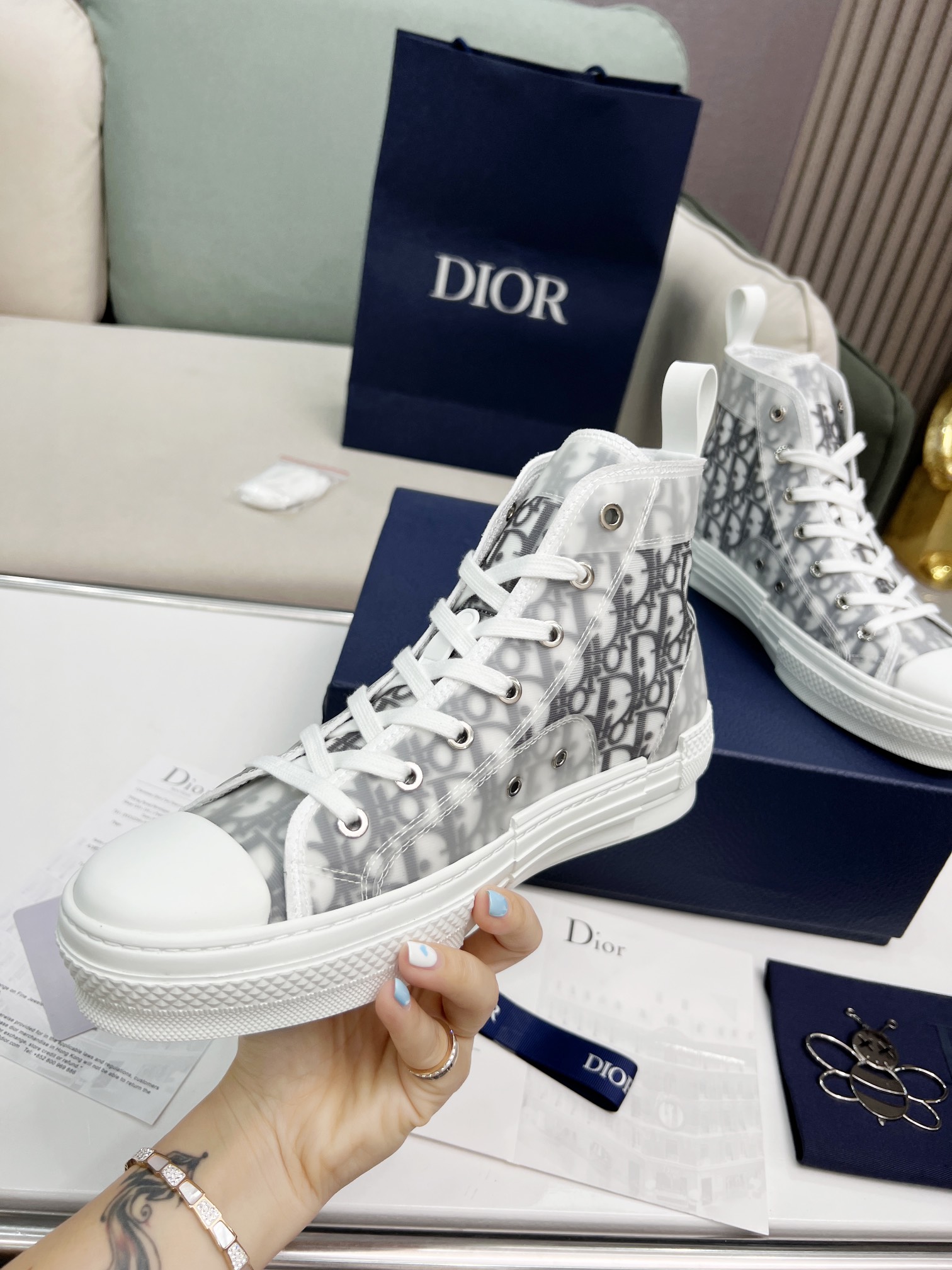 Dior b23 oblique top sneakers