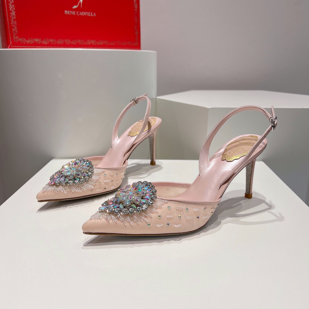 Rᴇɴᴇ Cᴀᴏᴠɪʟʟᴀ Heavy Industry Wedding Shoes RC Aquamarine Silk Heel Shoes Series