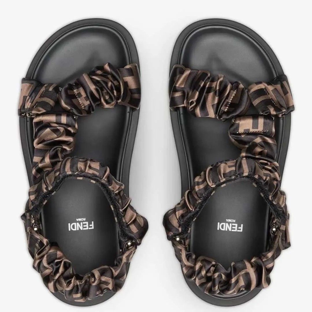 Fendi brown presbyopic satin sandals