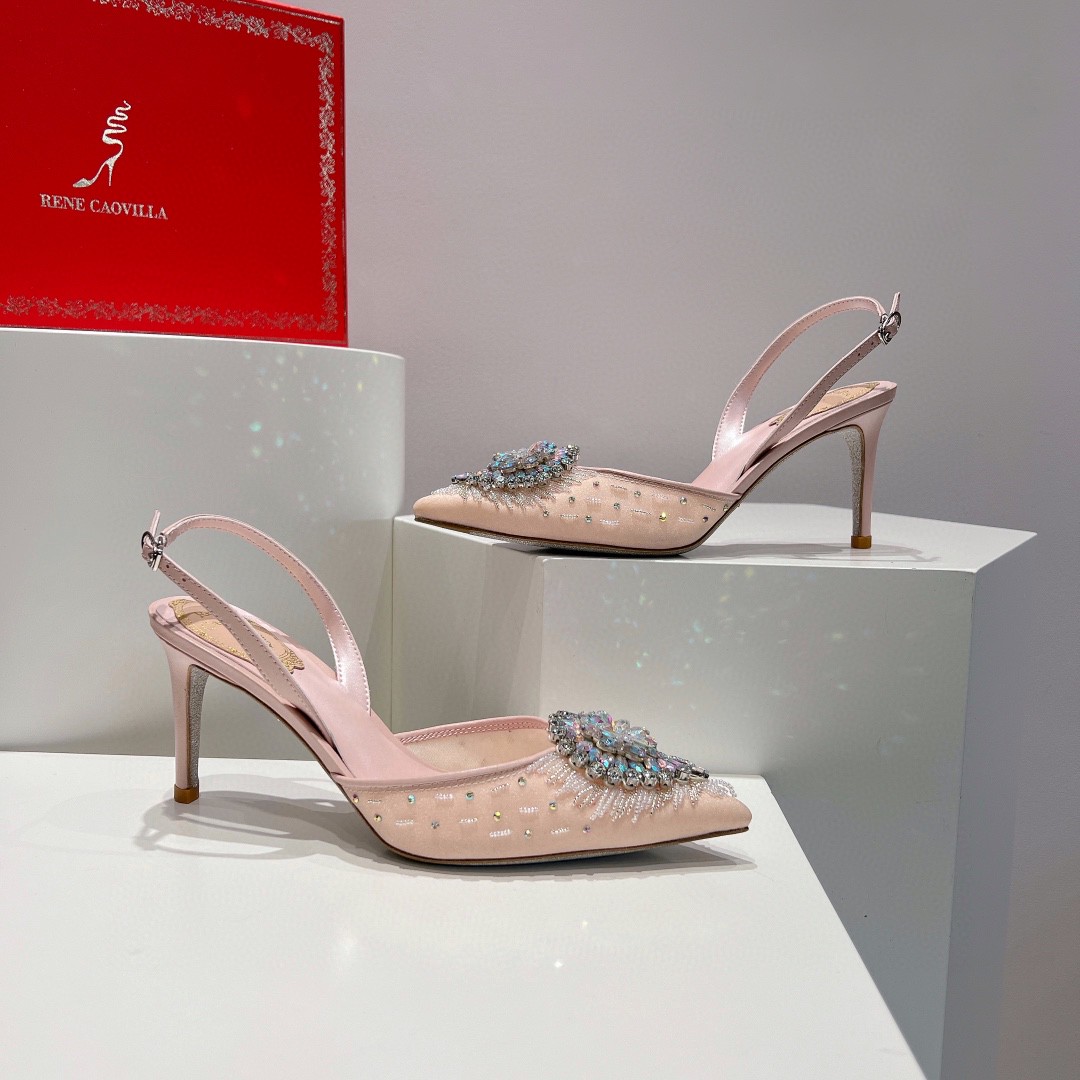 Rᴇɴᴇ Cᴀᴏᴠɪʟʟᴀ Heavy Industry Wedding Shoes RC Aquamarine Silk Heel Shoes Series