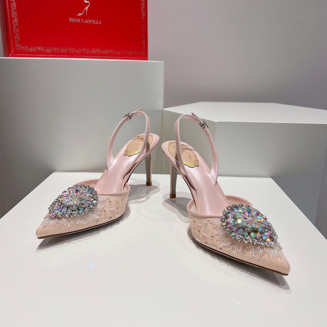 Rᴇɴᴇ Cᴀᴏᴠɪʟʟᴀ Heavy Industry Wedding Shoes RC Aquamarine Silk Heel Shoes Series