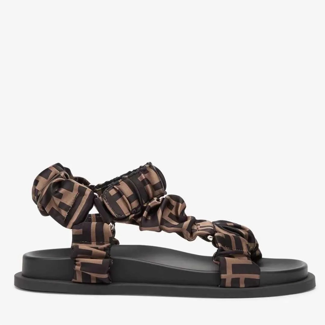 Fendi brown presbyopic satin sandals