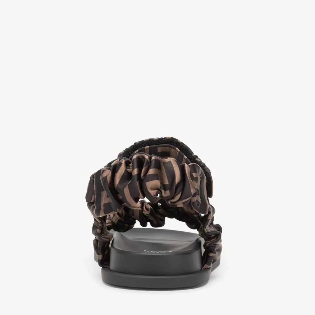 Fendi brown presbyopic satin sandals