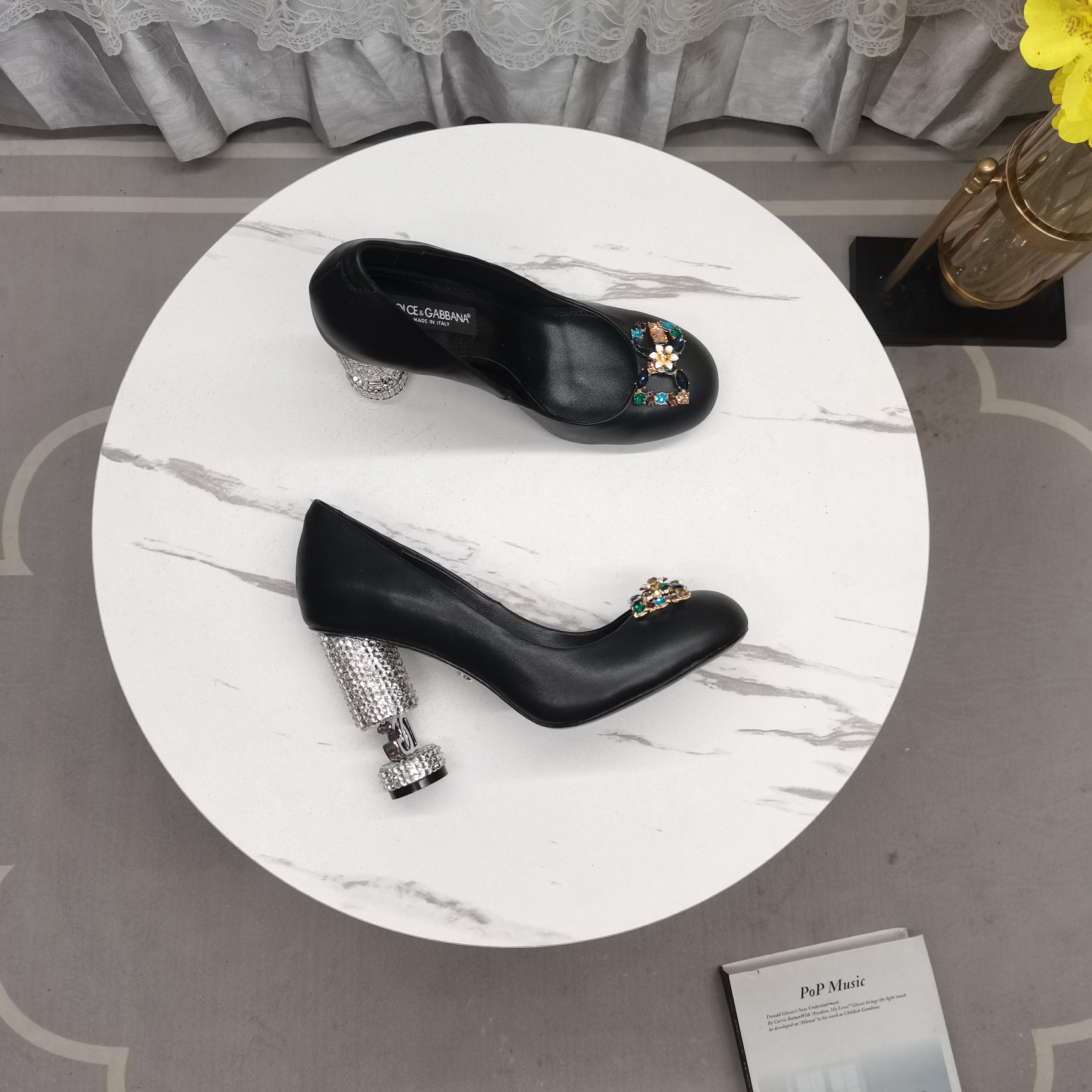 Dolce & Gabbana DG heel coloured diamond-studded buckle heels 💎 👠