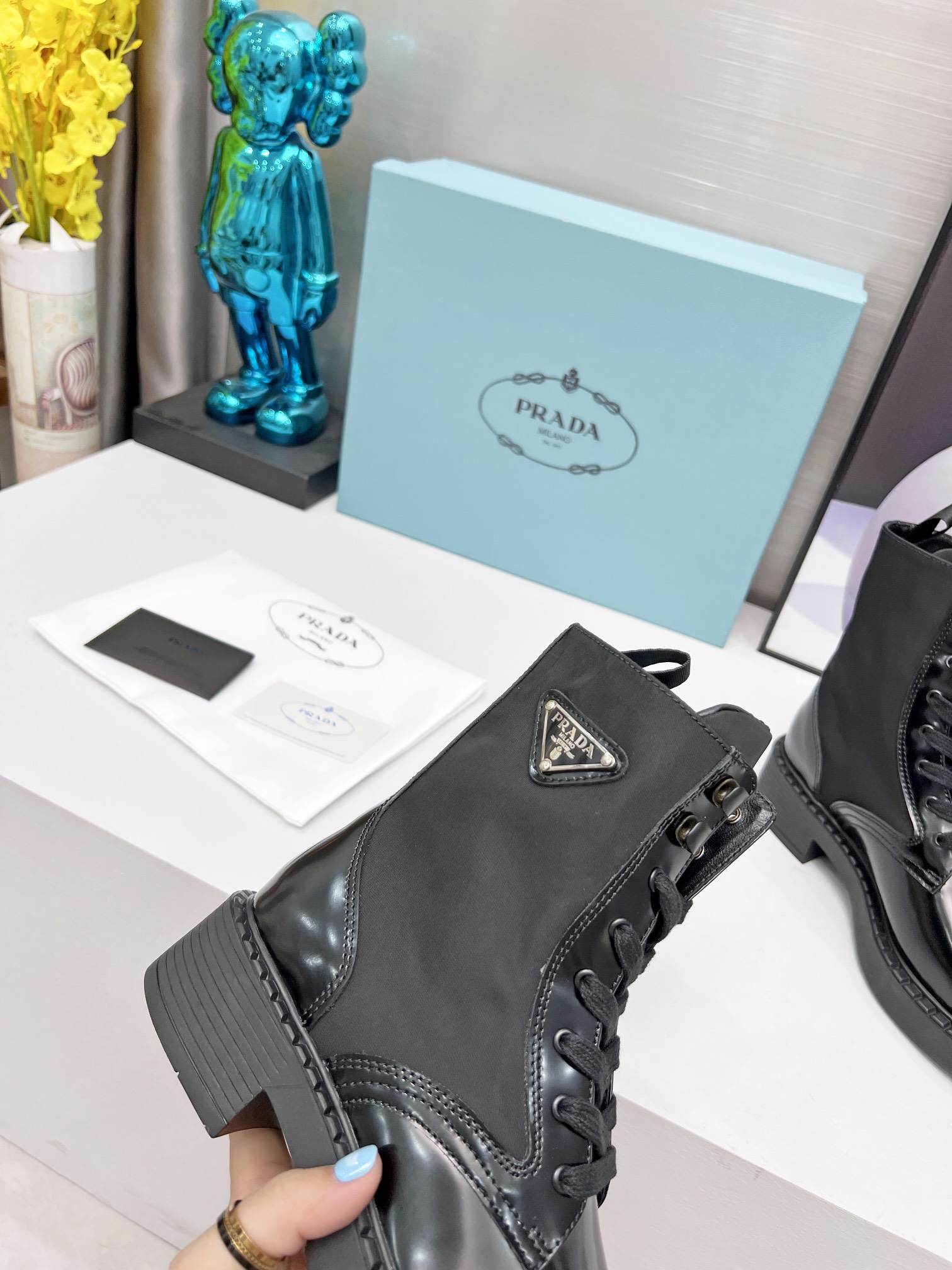 Prada boots and platform martin boots Biker boots