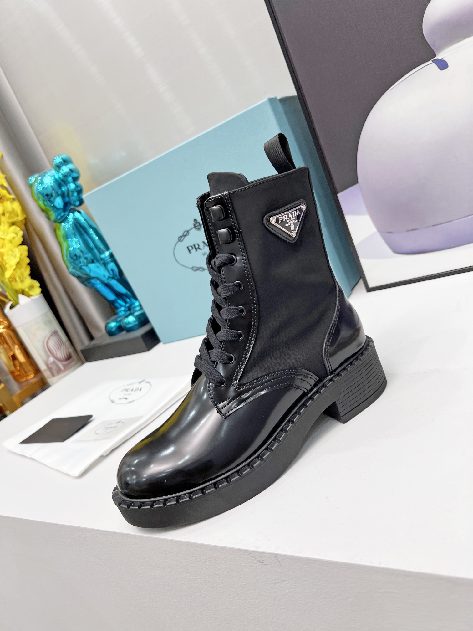 Prada boots and platform martin boots Biker boots