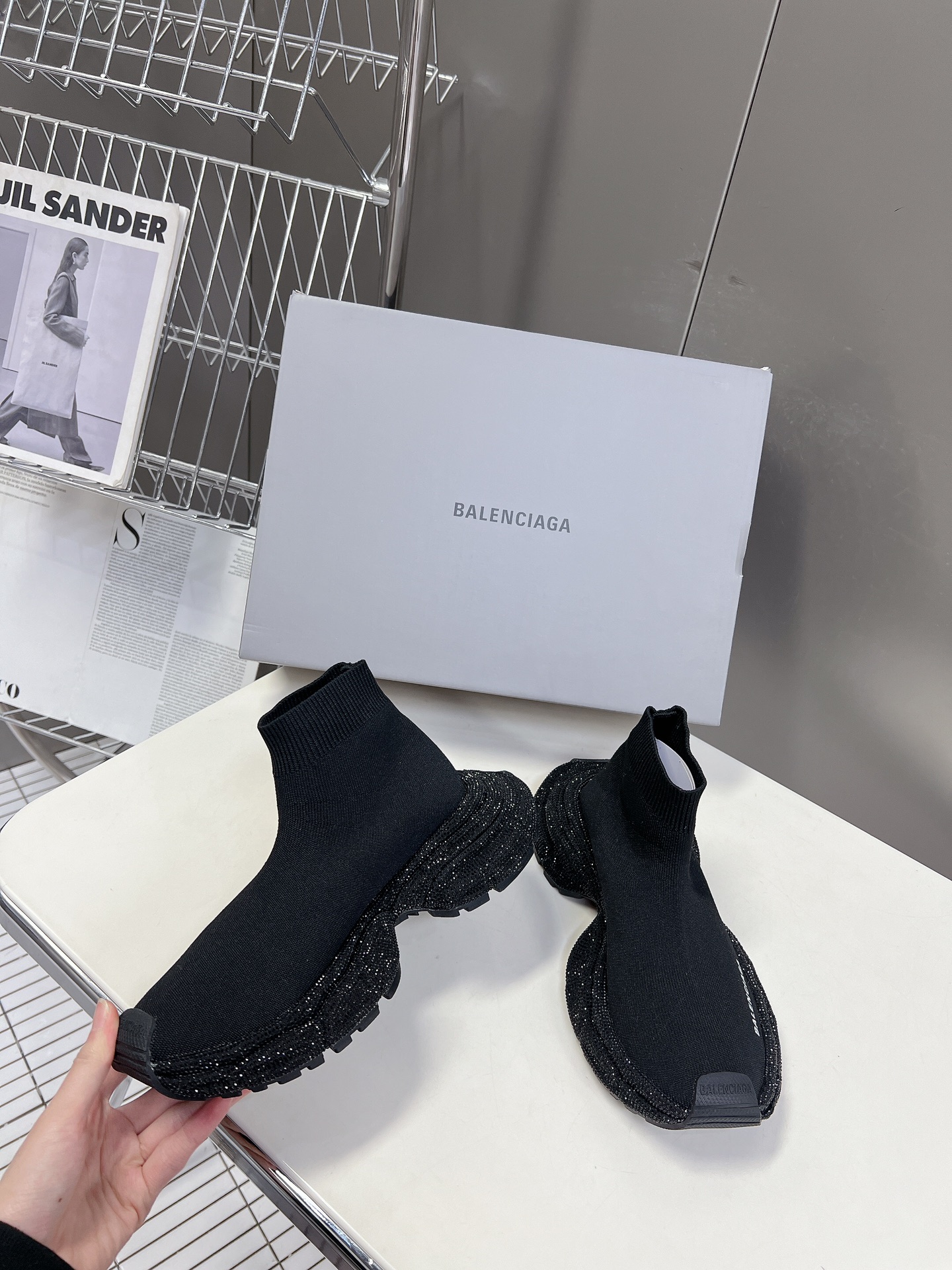 Balenciaga Handmade Hot Diamond 3xl Socks and Shoes