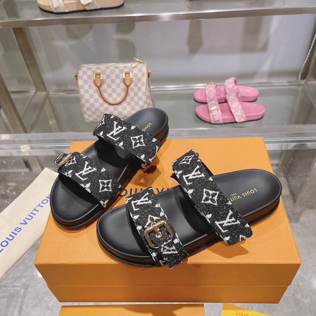 Louis Vuitton LV donkey house Velcro boat slippers