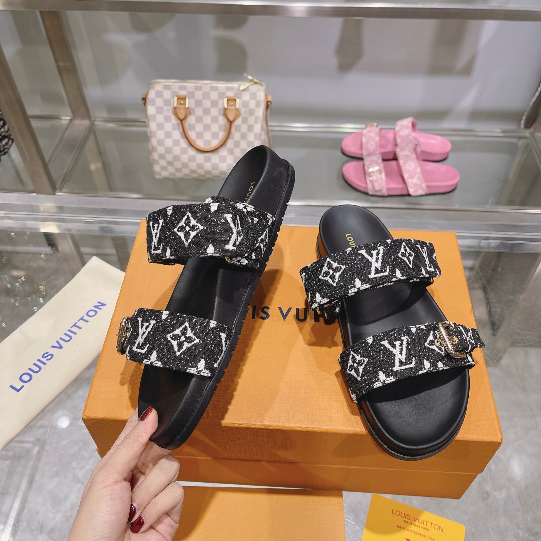 Louis Vuitton LV donkey house Velcro boat slippers