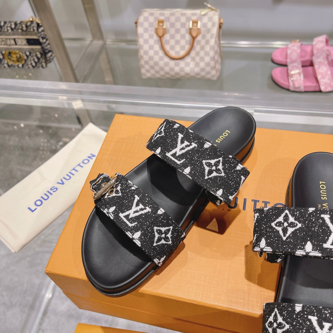Louis Vuitton LV donkey house Velcro boat slippers