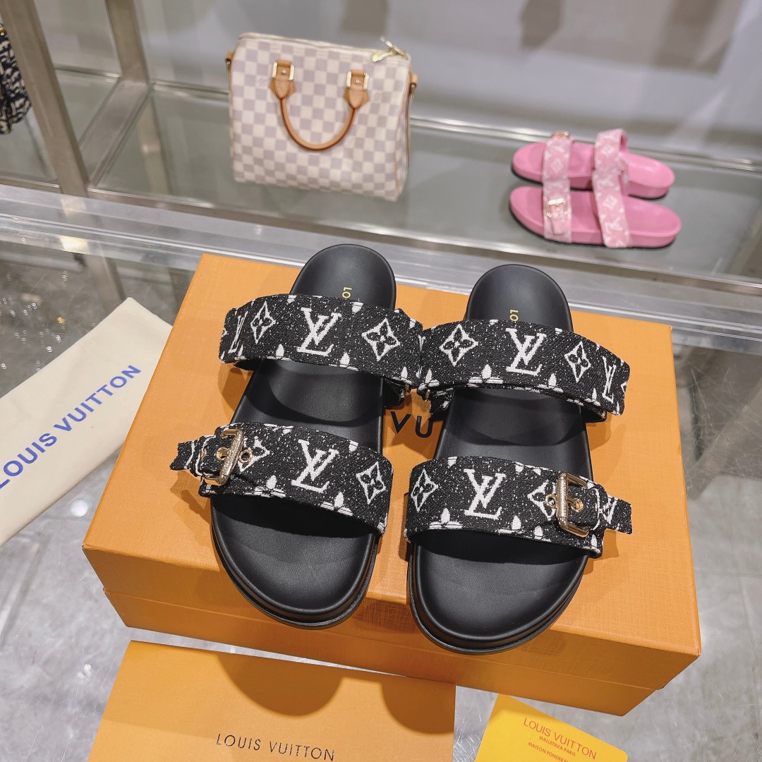 Louis Vuitton LV donkey house Velcro boat slippers