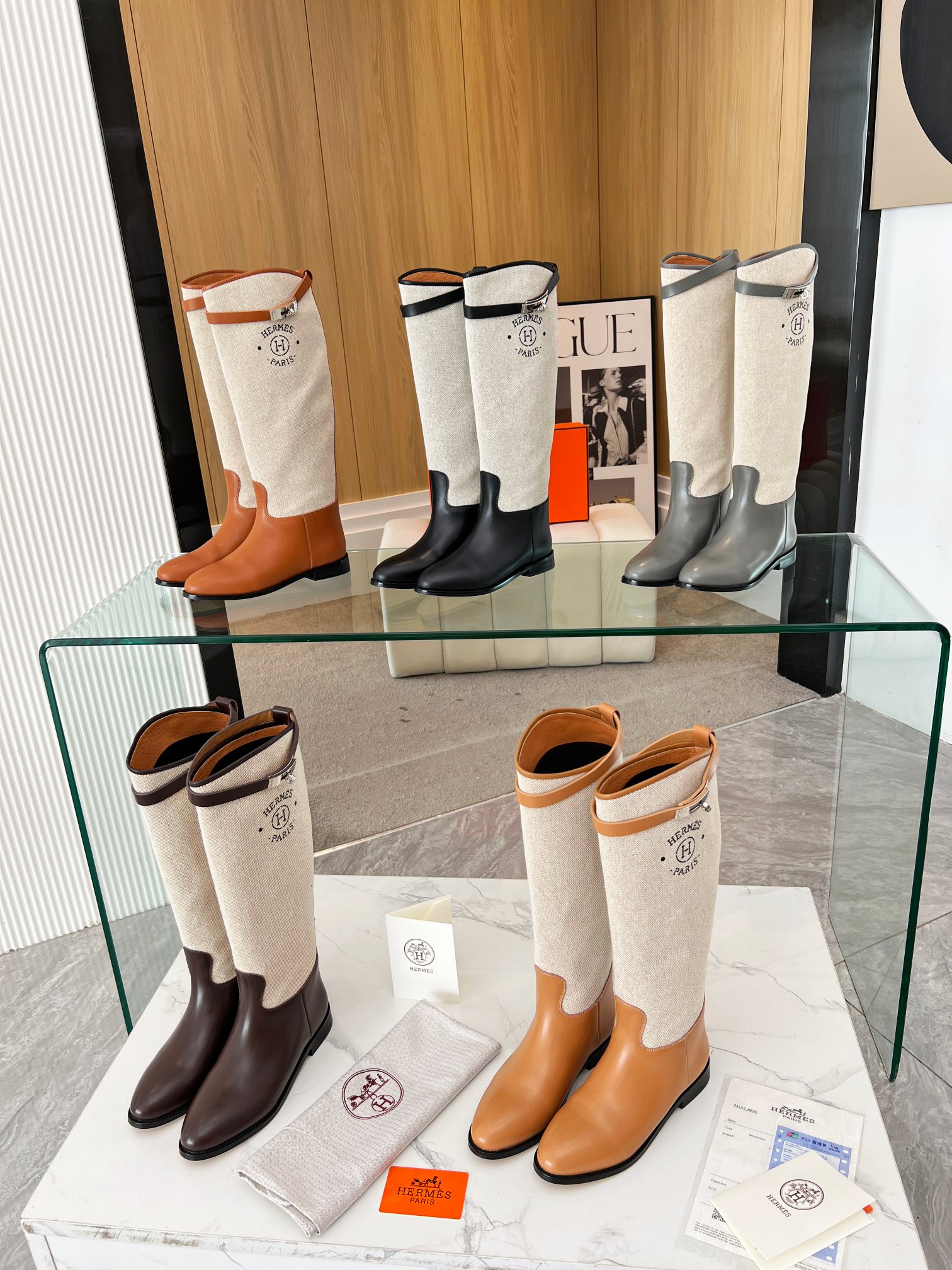 HERMES Kelly buckled knight boots