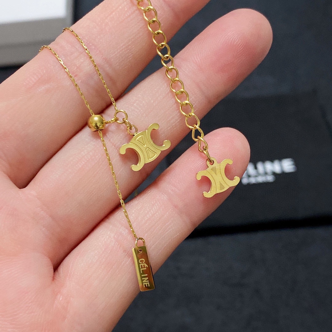 Celine Arc de Triomphe pendant necklace