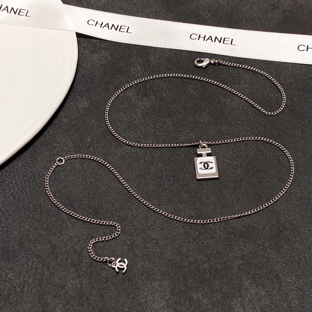 Chanel Double C perfume bottle necklace