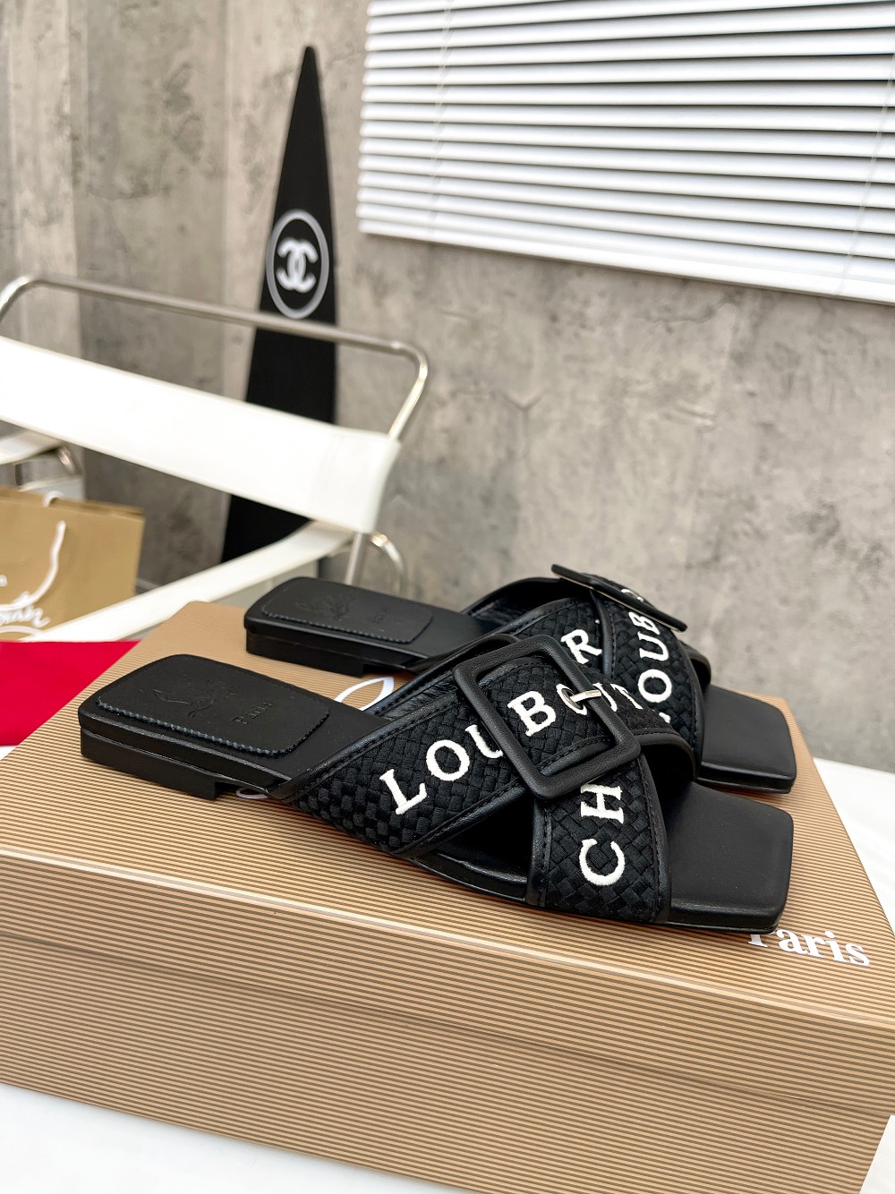 Christian Louboutin (CL) letter slippers