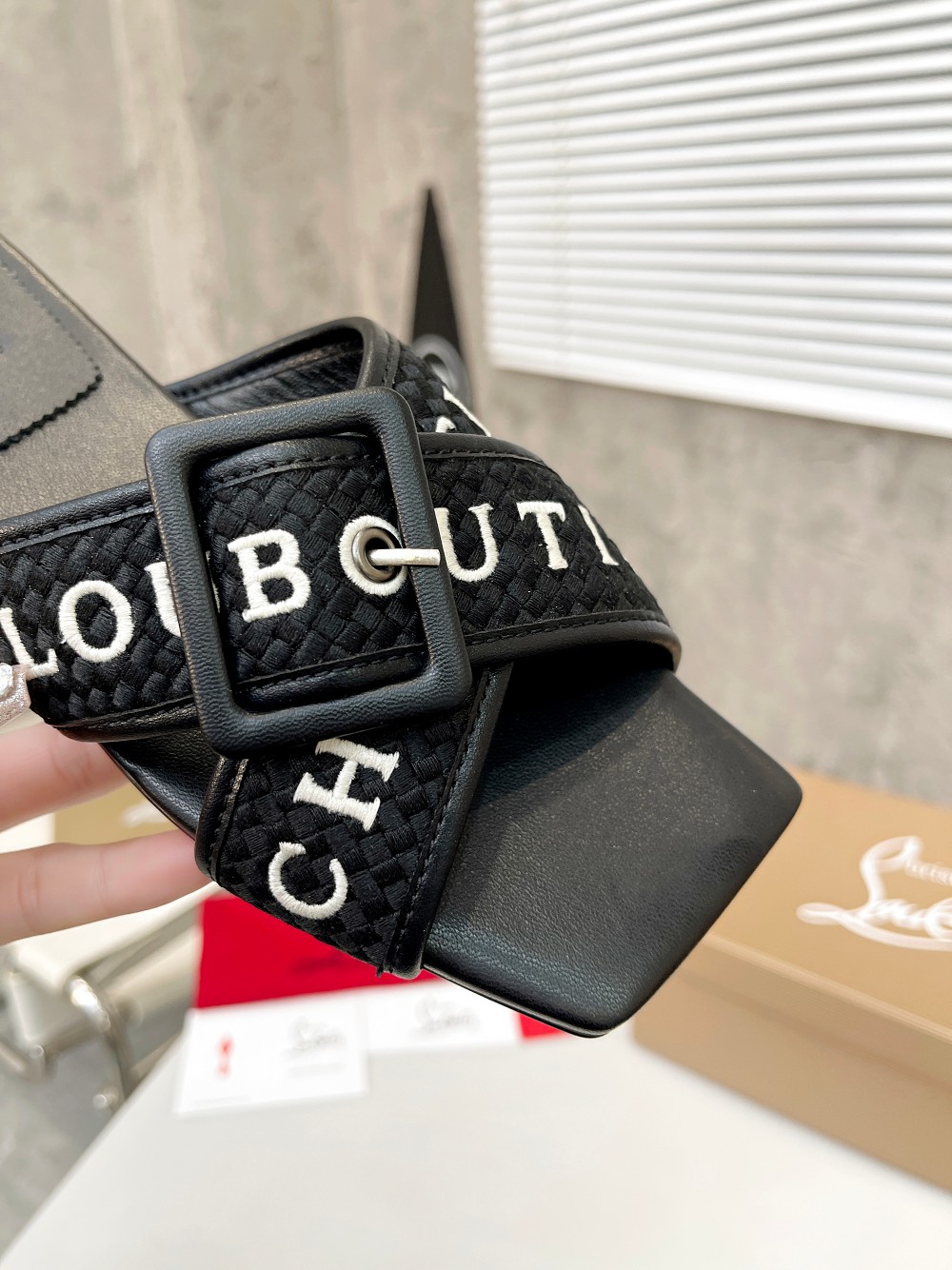 Christian Louboutin (CL) letter slippers