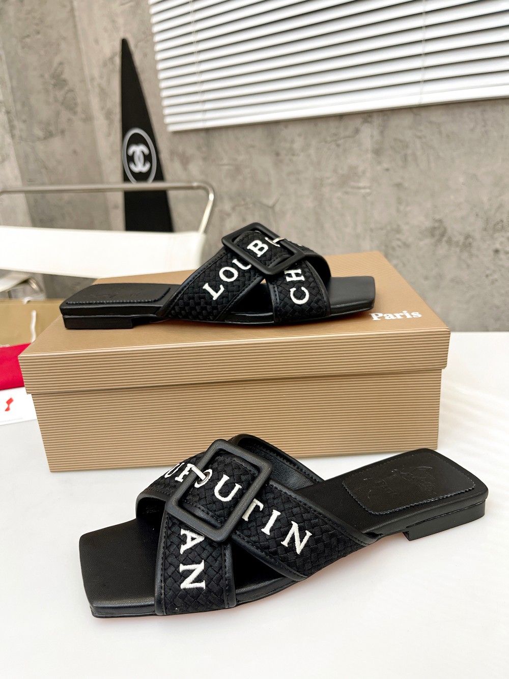 Christian Louboutin (CL) letter slippers