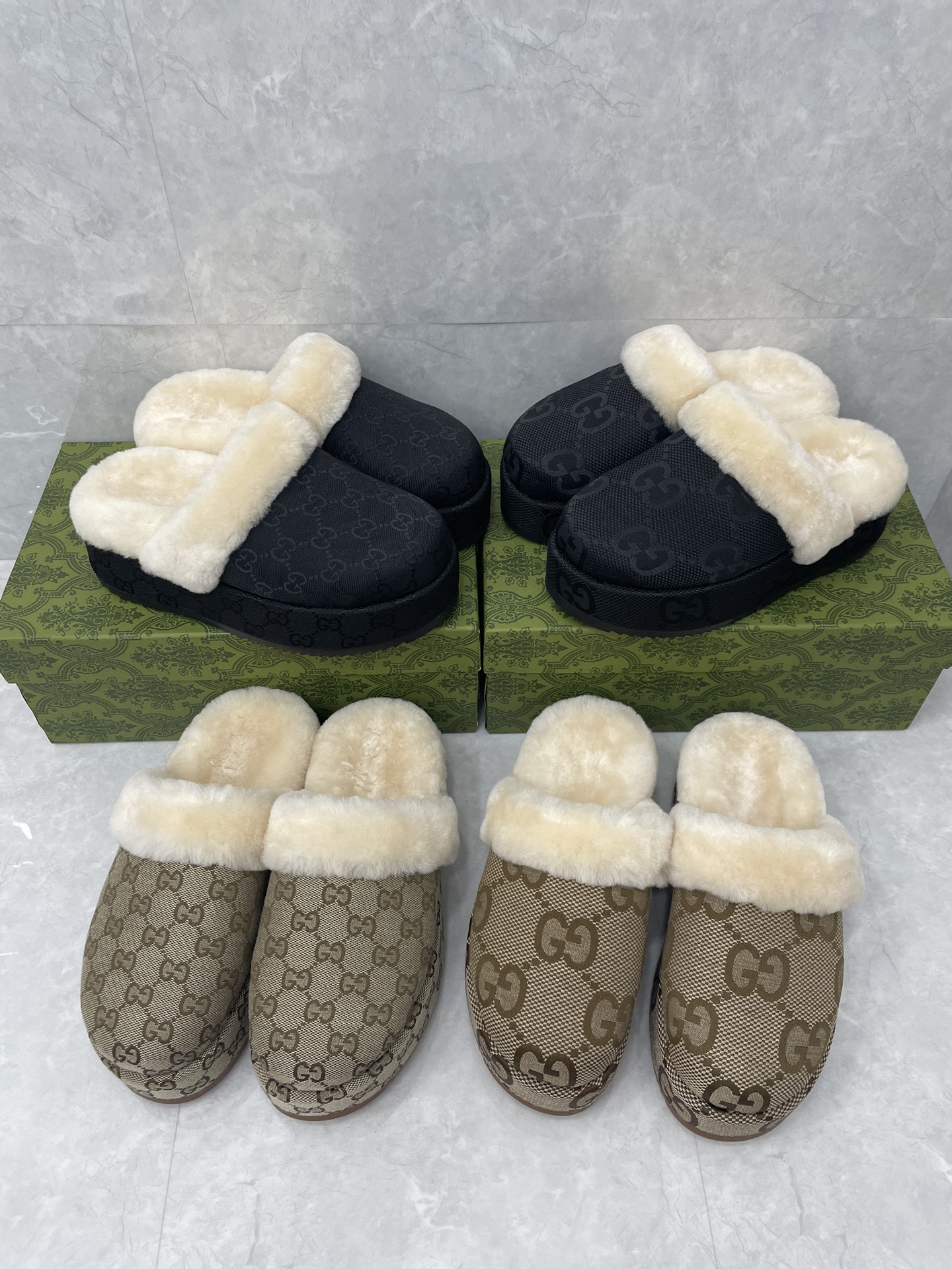 Gucci GG wool slippers