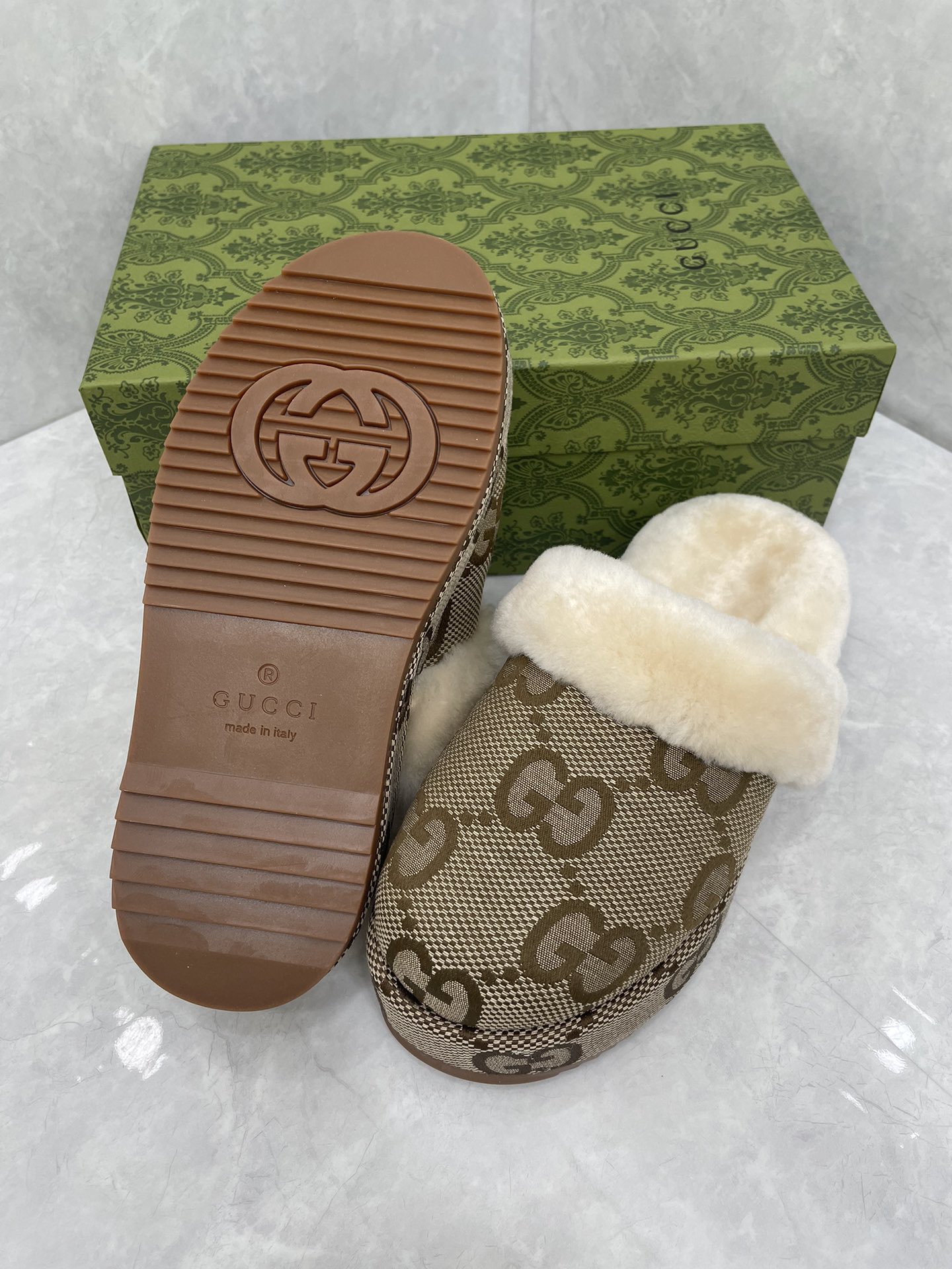 Gucci GG wool slippers