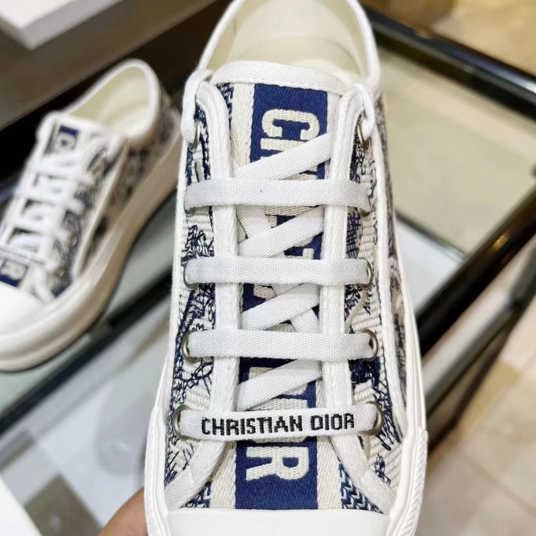 Dior platform embroidered cloth sneakers