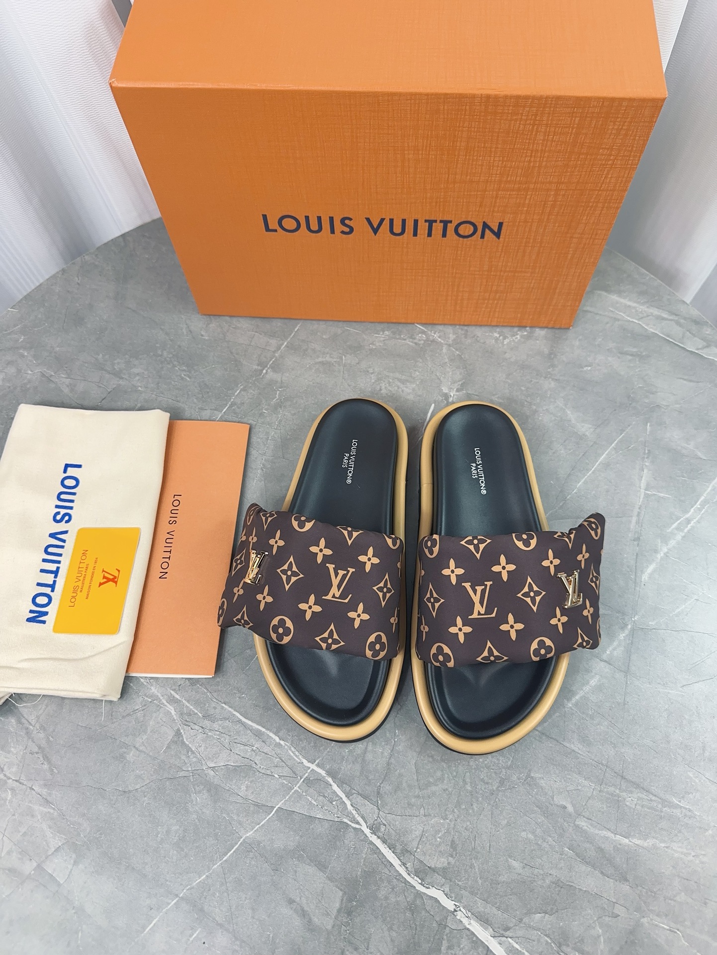 LV Pool Pillow Comfort Flat Slides