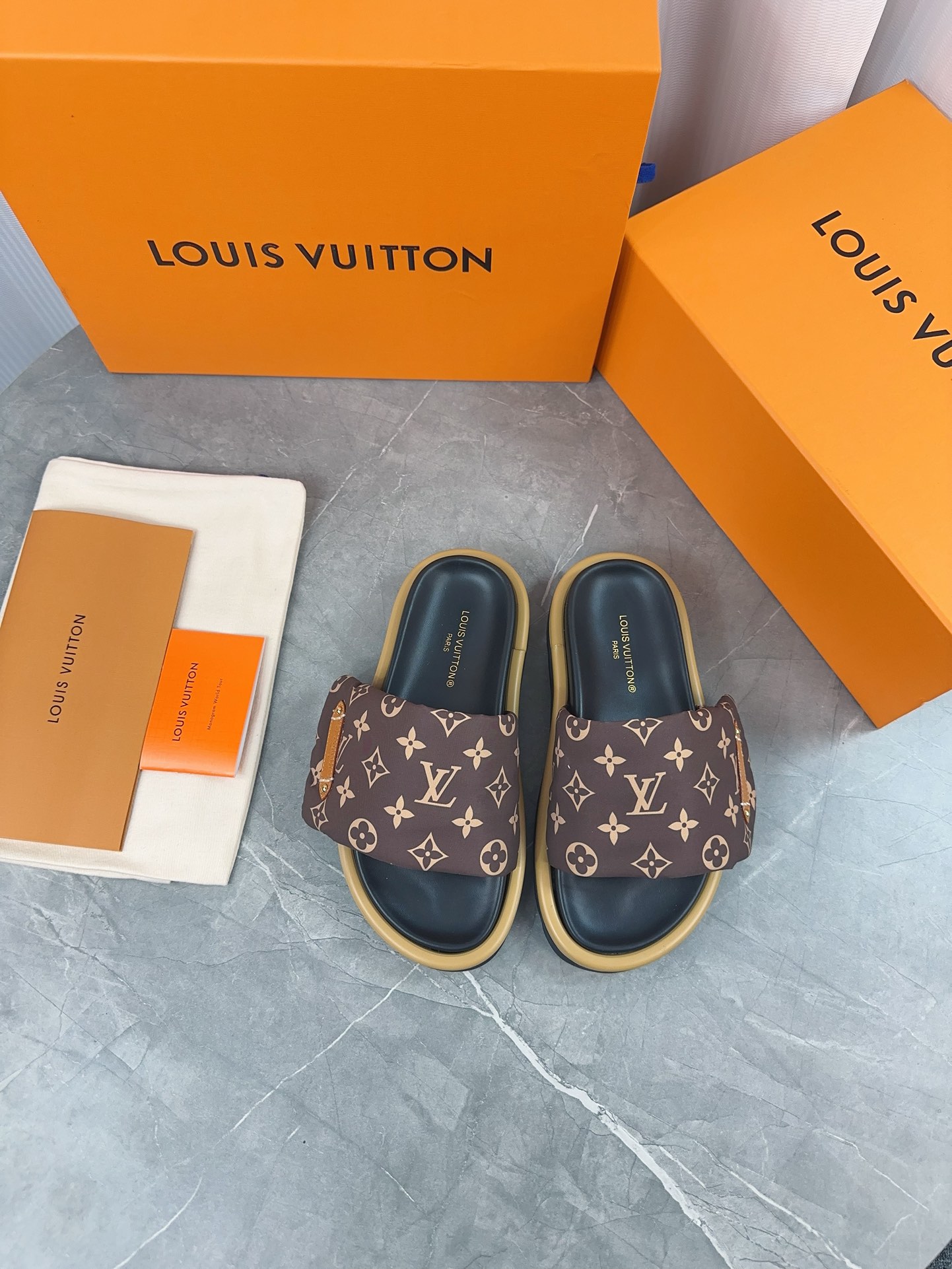 LV Pool Pillow Comfort Flat Slides