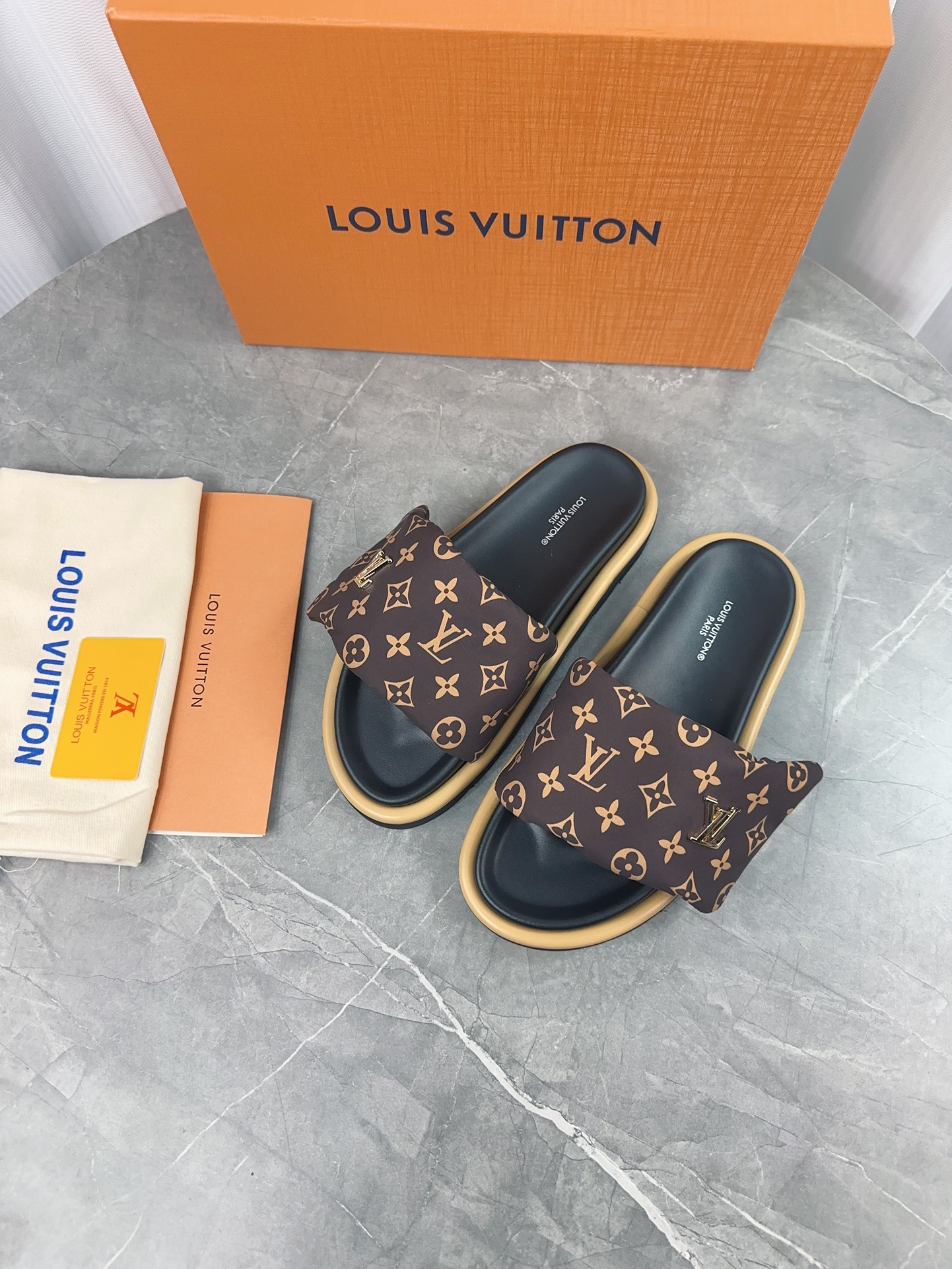 LV Pool Pillow Comfort Flat Slides