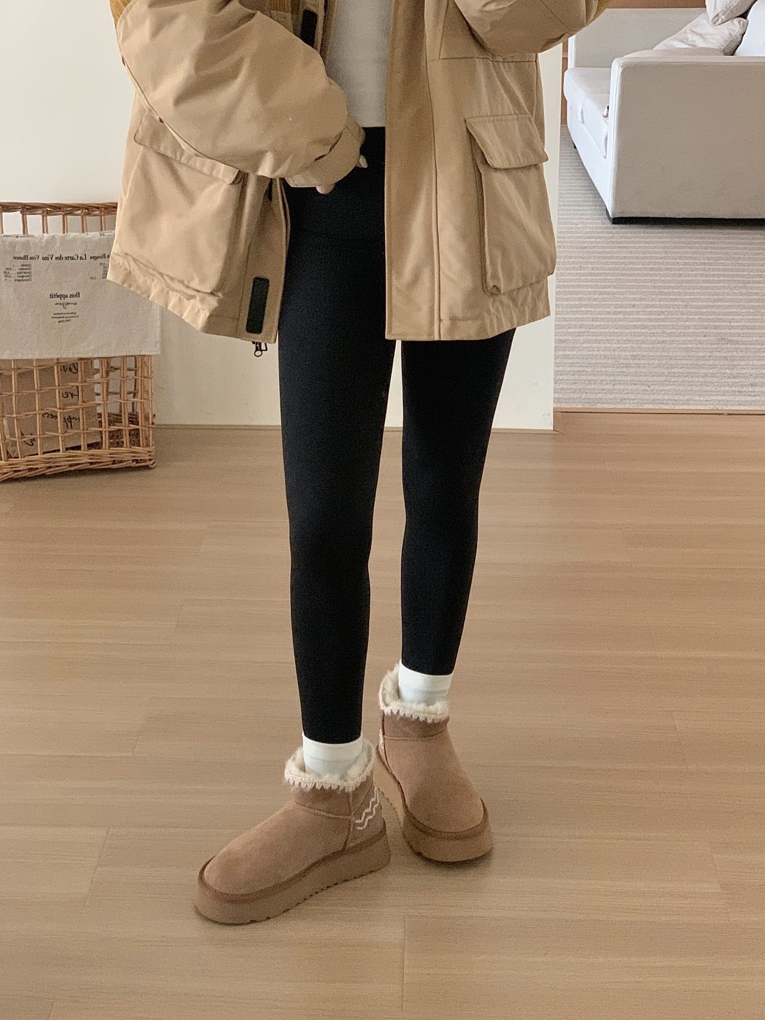 UGG wavy woolen snow boots