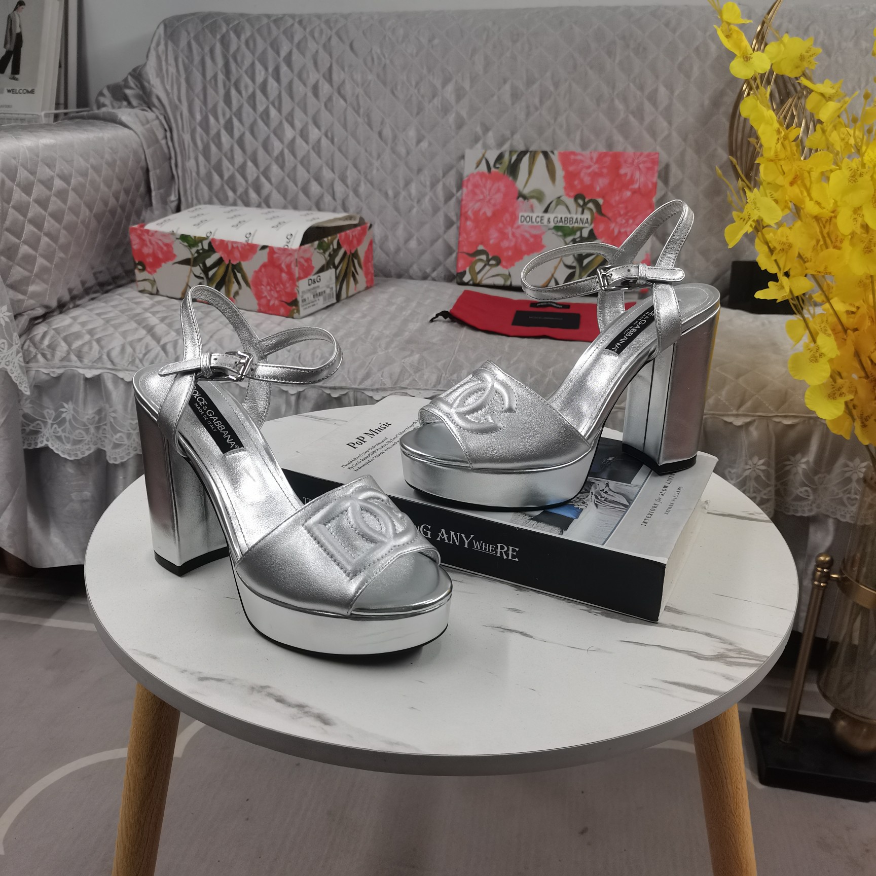 Dolce & Gabbana ultra-high heeled platform DG emblem sandals 👠